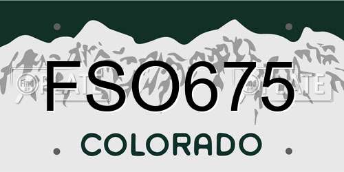 FSO675 Colorado License Plate