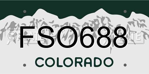 FSO688 Colorado License Plate