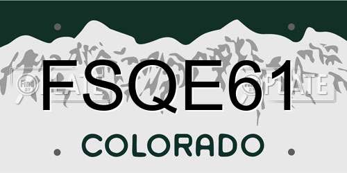 FSQE61 Colorado License Plate