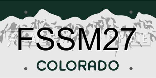 FSSM27 Colorado License Plate