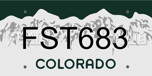 FST683 Colorado License Plate