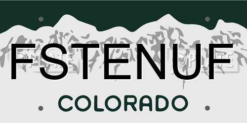 FSTENUF Colorado License Plate