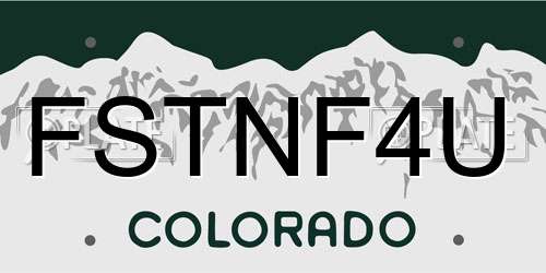 FSTNF4U Colorado License Plate