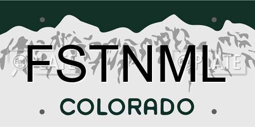 FSTNML Colorado License Plate