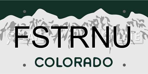 FSTRNU Colorado License Plate