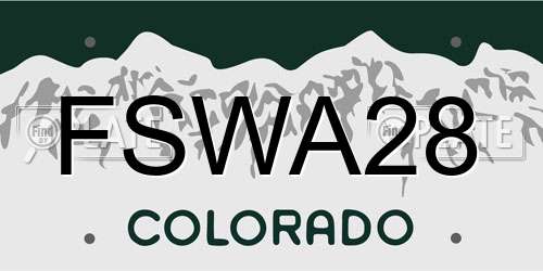 FSWA28 Colorado License Plate