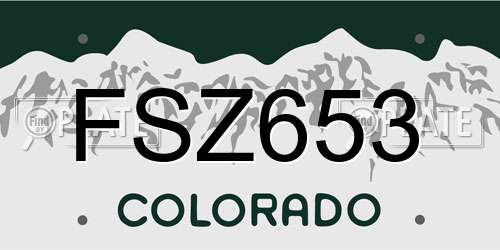 FSZ653 Colorado License Plate