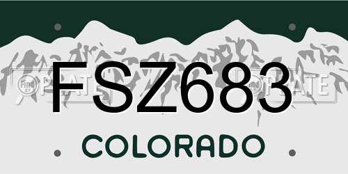 FSZ683 Colorado License Plate