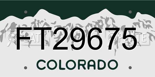 FT29675 Colorado License Plate