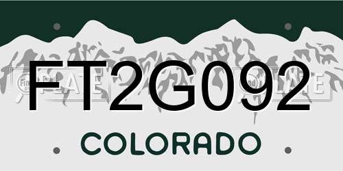 FT2G092 Colorado License Plate