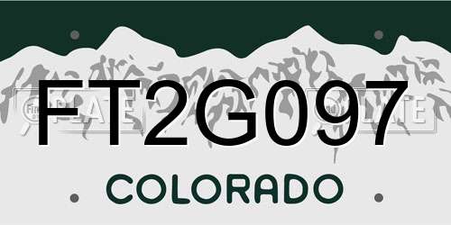 FT2G097 Colorado License Plate
