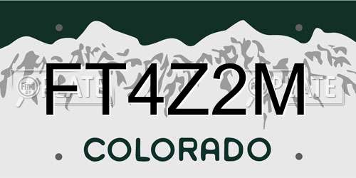 FT4Z2M Colorado License Plate