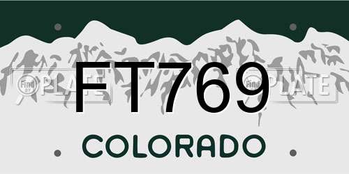 FT769 Colorado License Plate