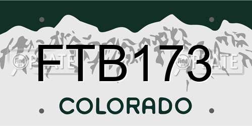 FTB173 Colorado License Plate