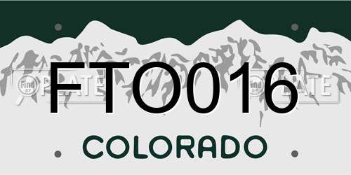 FTO016 Colorado License Plate