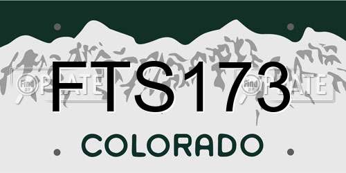 FTS173 Colorado License Plate