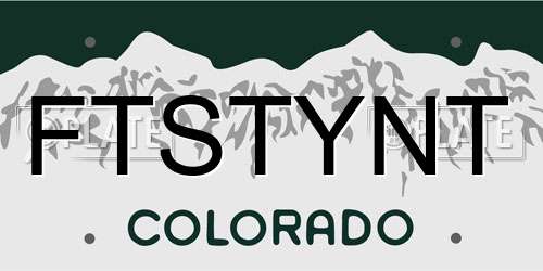 FTSTYNT Colorado License Plate