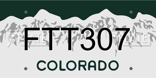 FTT307 Colorado License Plate