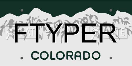 FTYPER Colorado License Plate