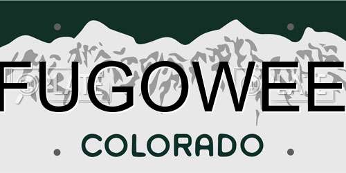 FUGOWEE Colorado License Plate