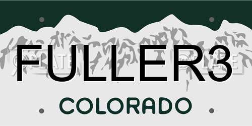 FULLER3 Colorado License Plate