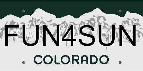 FUN4SUN Colorado License Plate