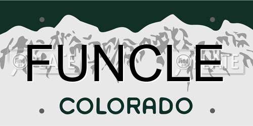 FUNCLE Colorado License Plate