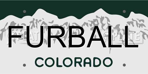 FURBALL Colorado License Plate