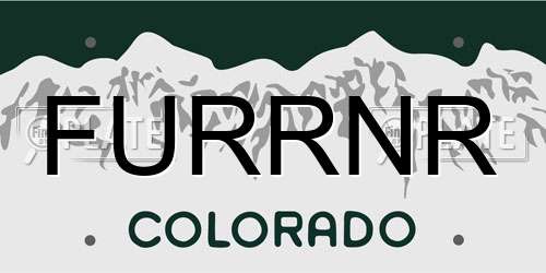 FURRNR Colorado License Plate