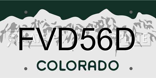 FVD56D Colorado License Plate