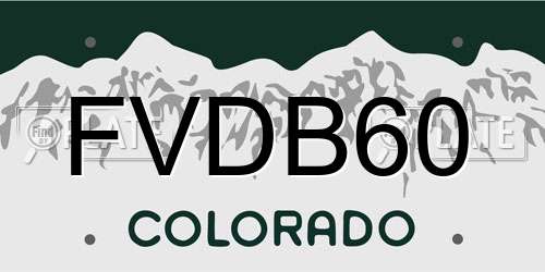 FVDB60 Colorado License Plate