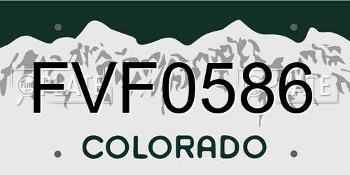 FVF0586 Colorado License Plate