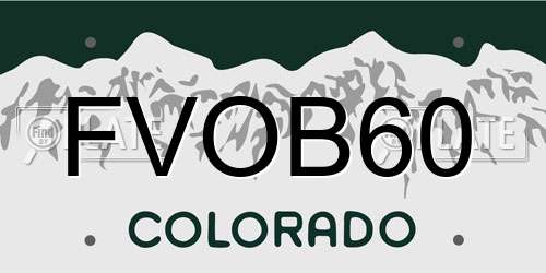FVOB60 Colorado License Plate