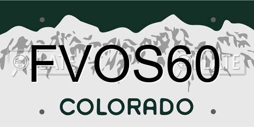FVOS60 Colorado License Plate