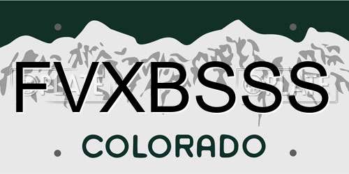 FVXBSSS Colorado License Plate