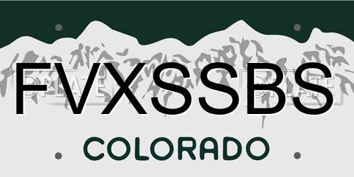 FVXSSBS Colorado License Plate