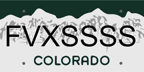 FVXSSSS Colorado License Plate