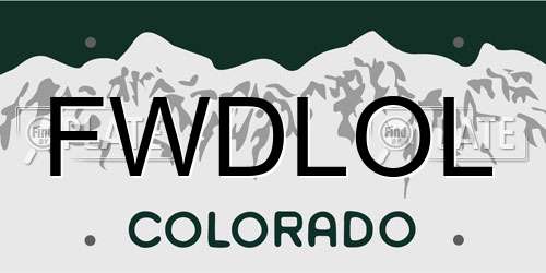 FWDLOL Colorado License Plate