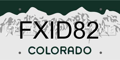 FXID82 Colorado License Plate
