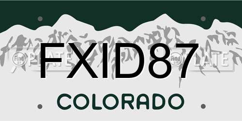 FXID87 Colorado License Plate