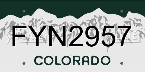 FYN2957 Colorado License Plate