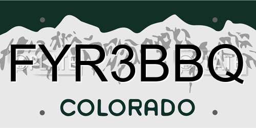 FYR3BBQ Colorado License Plate