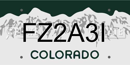 FZ2A3I Colorado License Plate