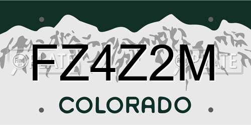 FZ4Z2M Colorado License Plate