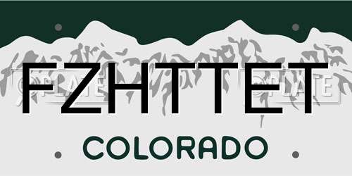 FZHTTET Colorado License Plate