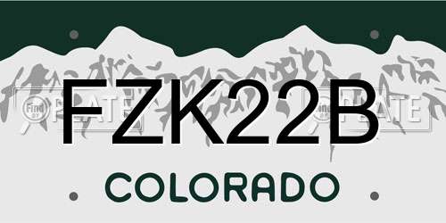 FZK22B Colorado License Plate