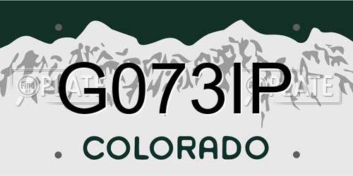 G073IP Colorado License Plate