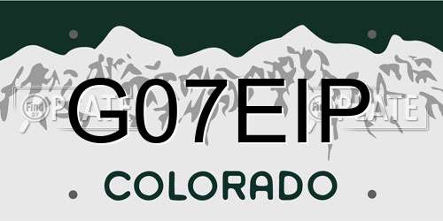 G07EIP Colorado License Plate