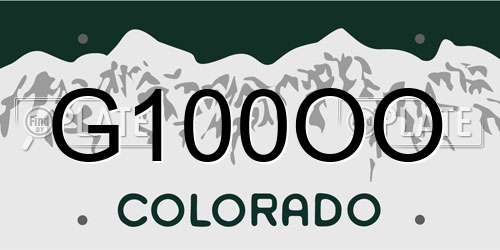 G100OO Colorado License Plate