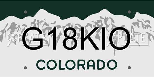 G18KIO Colorado License Plate